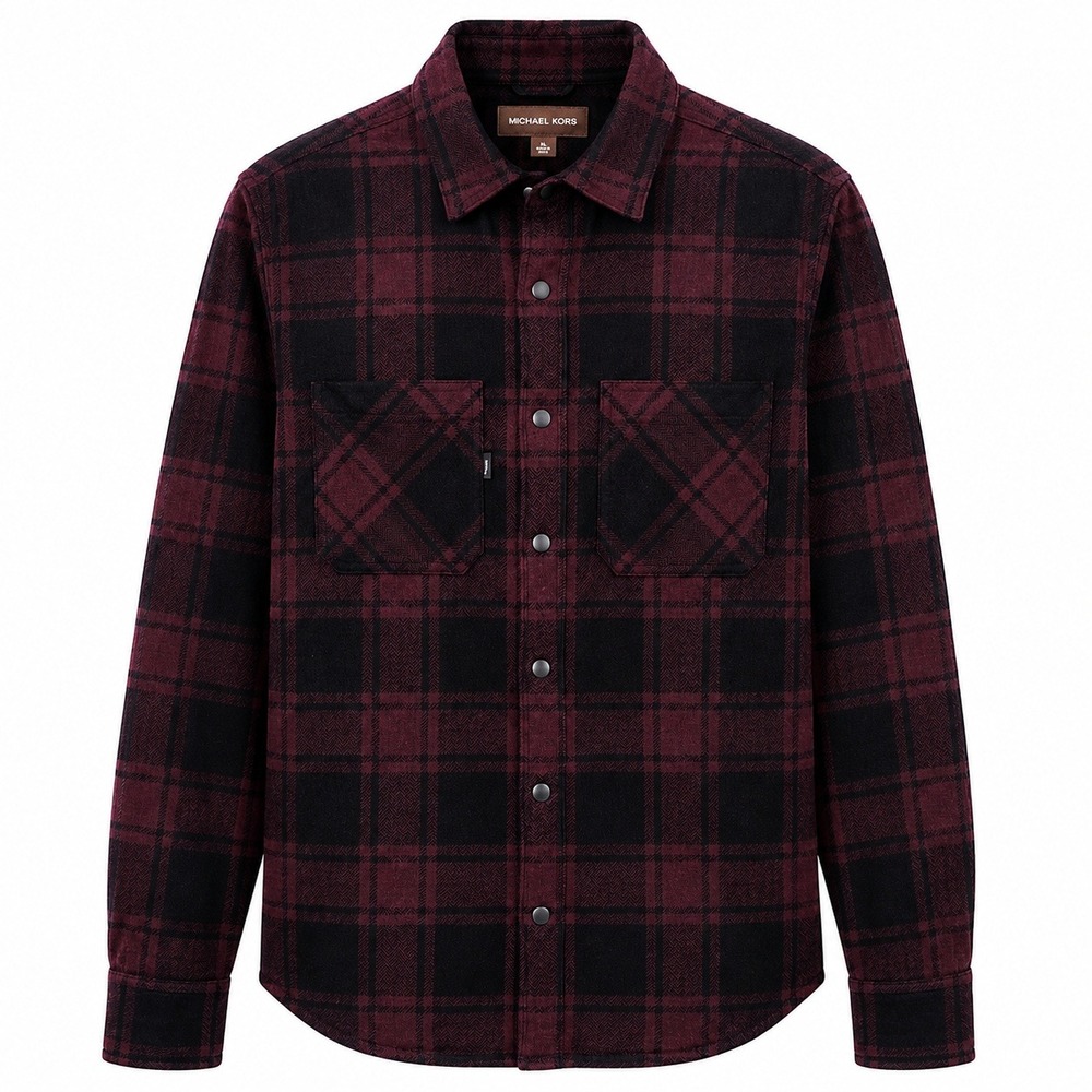 Michael Kors Jacket Mens XL Buffalo Check Plaid Red Heavy Lumberjack Gorpcore
